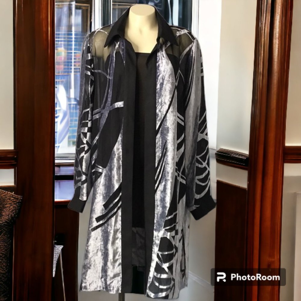 Vintage Connie's Moon Light in Los Angeles open front semi sheer jacket USA made